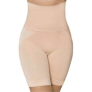 Sankom Patent Mid-Thigh Shaper with Cooling Fibers - XS , Beige